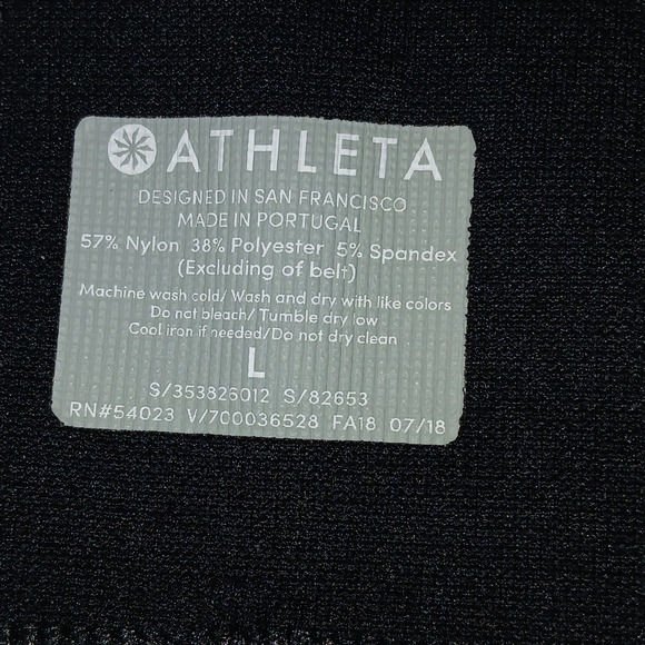 Athleta Leggings High Rise Athletic Workout Heathered Black Gray L‎ - Picture 3 of 5